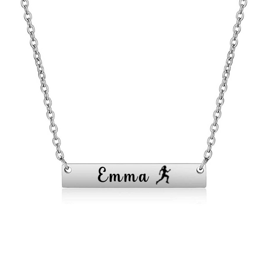 Running Track and Field Bar Necklace