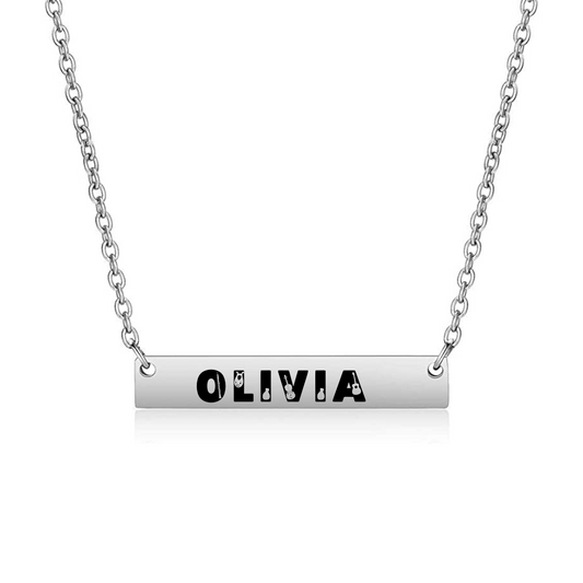 Personalized Music Bar Necklace