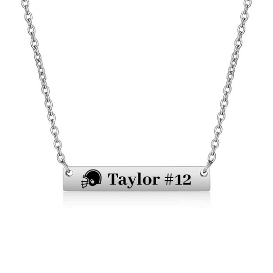 Personalized Fotball Bar Necklace