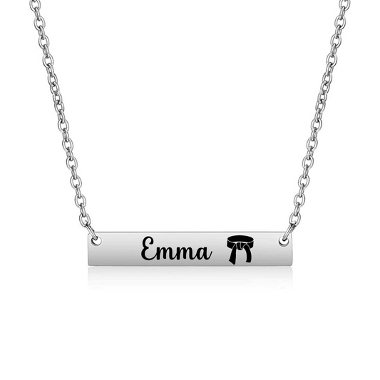 Personalized Martial Arts Bar Necklace