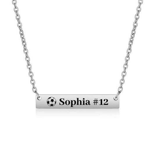 Personalized Soccer Bar Necklace
