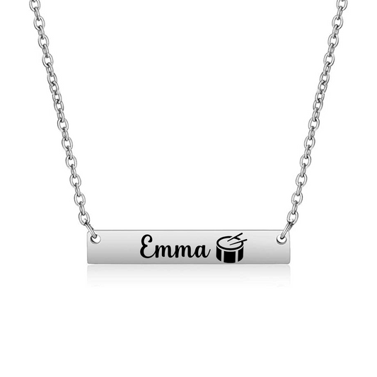 Personalized Drums Bar Necklace