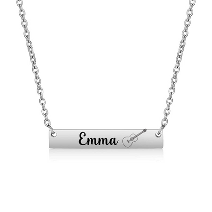 Personalized Guitar Bar Necklace