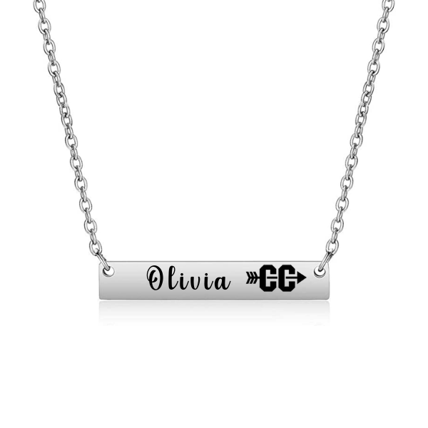 Personalized Cross Country Runner Bar Necklace