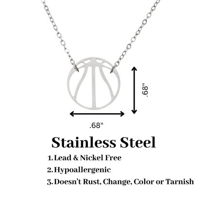 Dainty Basketball Stainless Steel Necklace