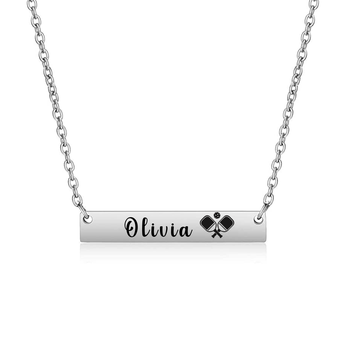 Personalized Pickleball Bar Necklace