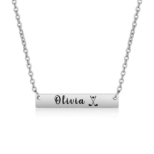Personalized Golf Bar Necklace
