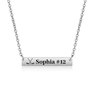 Personalized Ice Hockey Bar Necklace