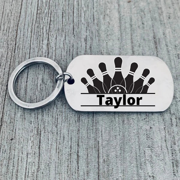 Personalized Bowling Name Keychain