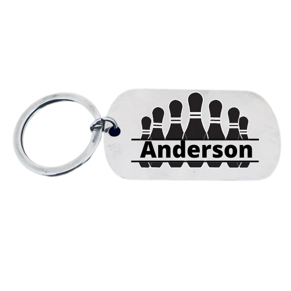 Personalized Bowling Name Keychain