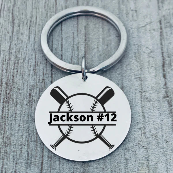Personalized Engraved Baseball Keychain - Pick Style