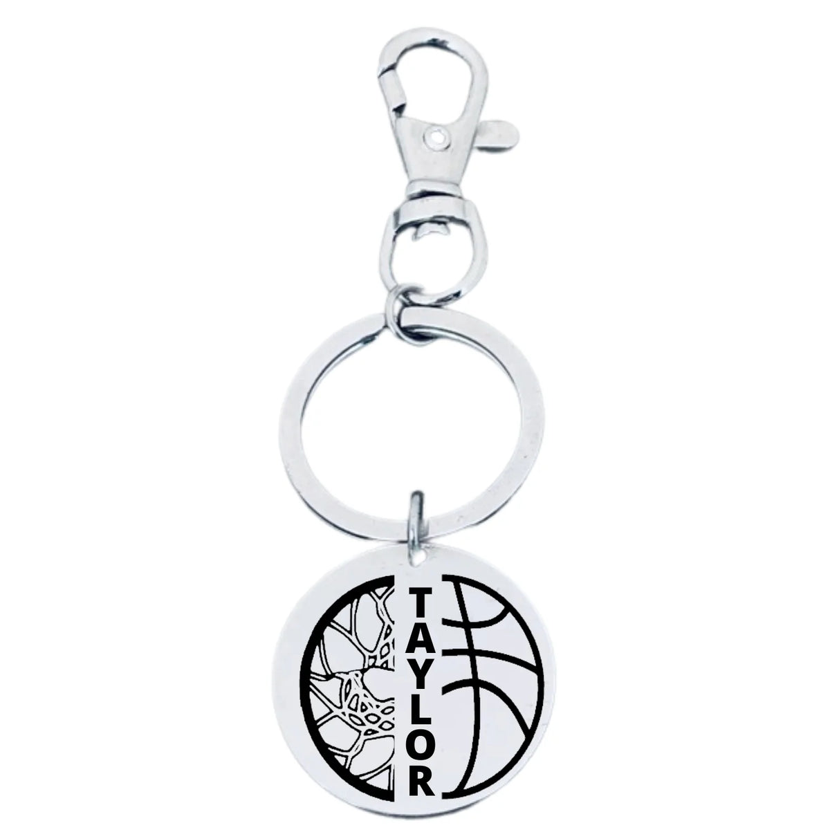 Personalized Engraved Basketball Zipperpull Keychain