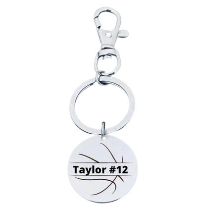 Personalized Engraved Basketball Zipperpull Keychain