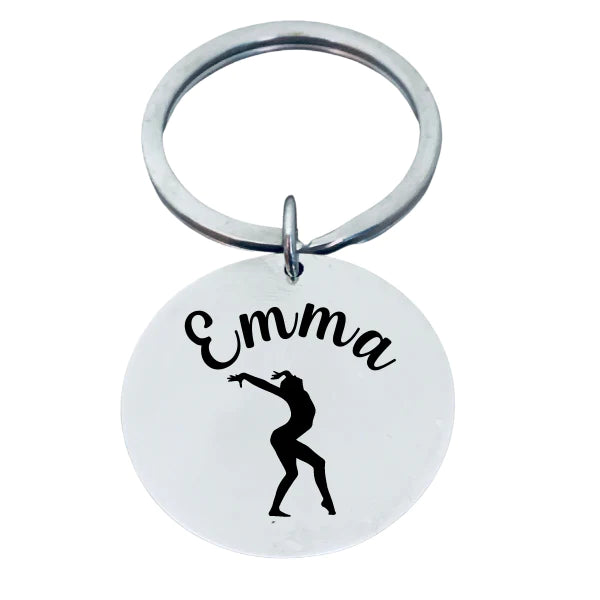 Personalized Engraved Gymnastics Keychain - Pick Style