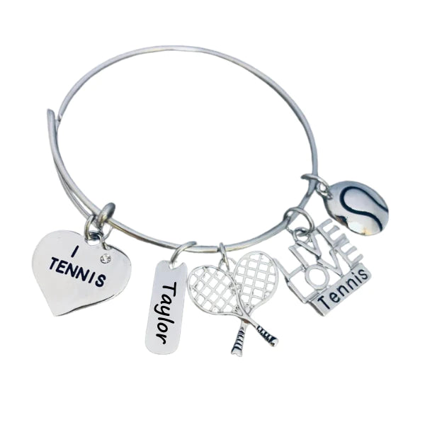 Personalized Engraved Tennis Bangle Bracelet