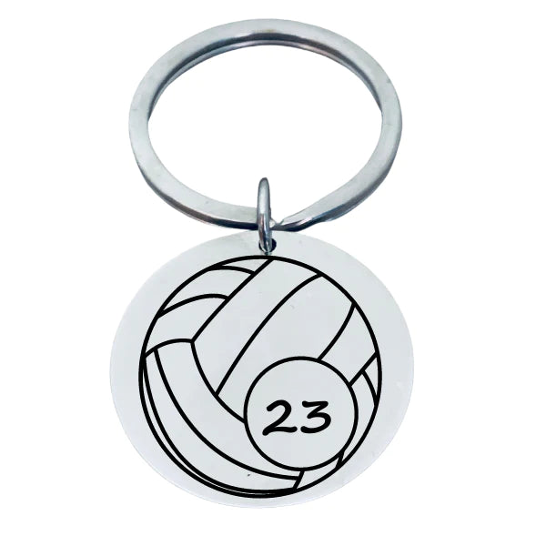 Personalized Engraved Volleyball Keychain