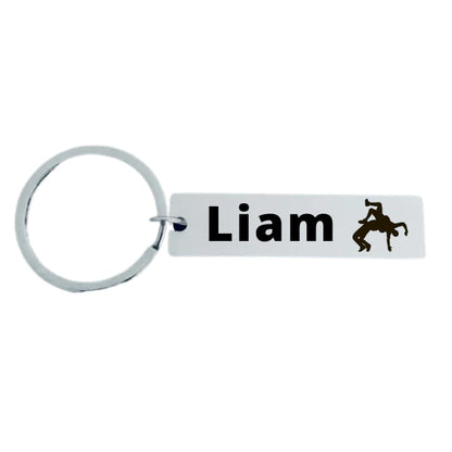 Personalized Engraved Wrestling Bar Keychain