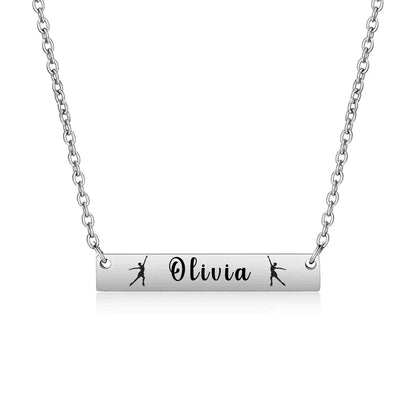 Personalized Figure Skating Bar Necklace
