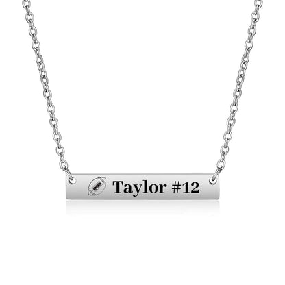Personalized Football Bar Necklace