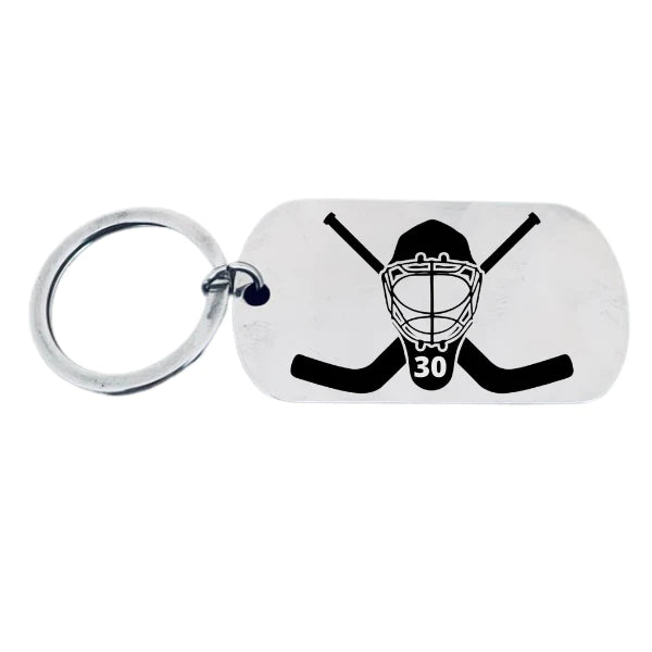 Personalized Ice Hockey Goalie Keychain