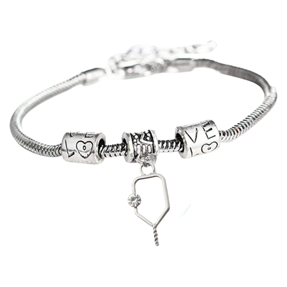 Pickleball Love Charm Bracelet