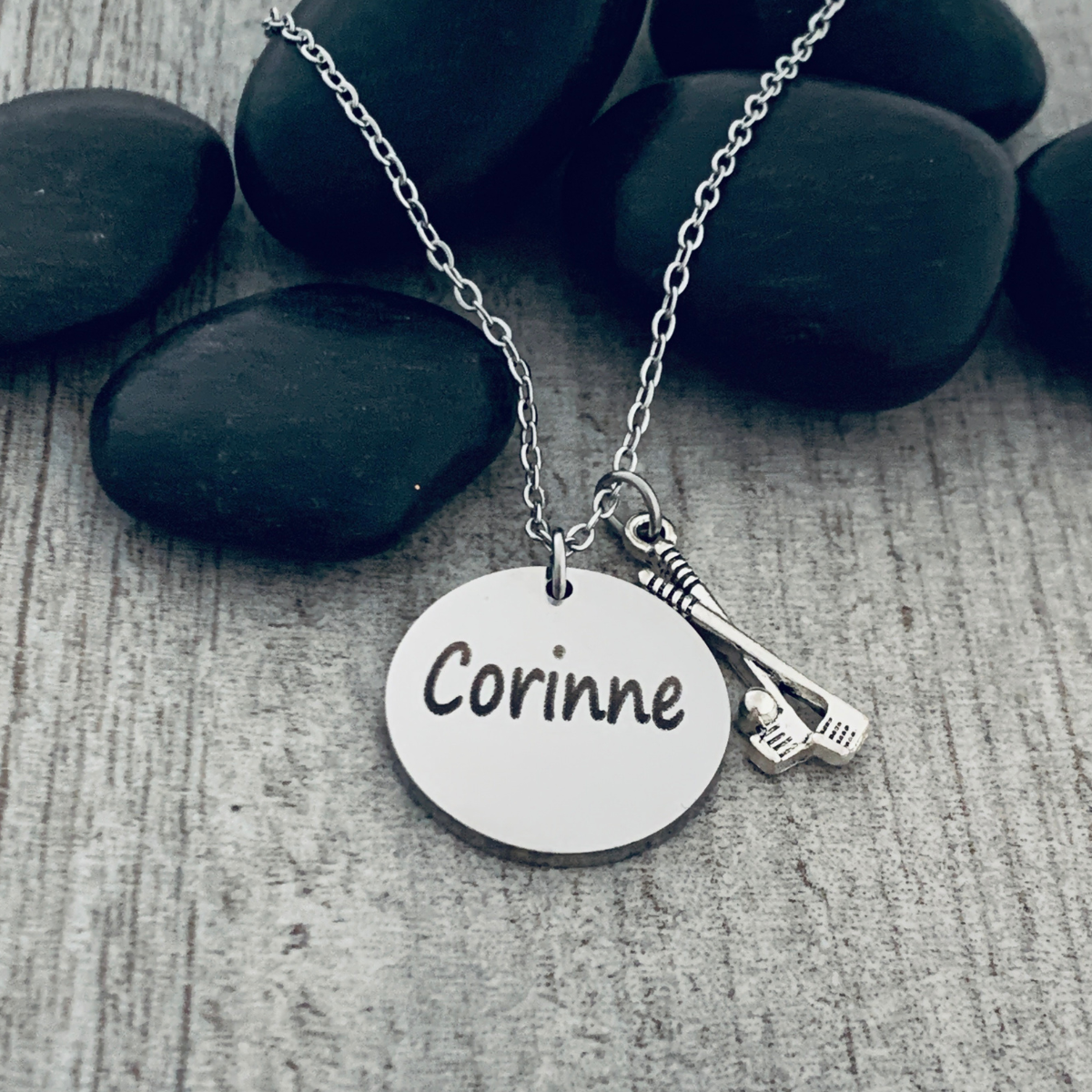 Personalized Engraved Golf Necklace