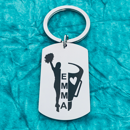 cheer keychain engraved