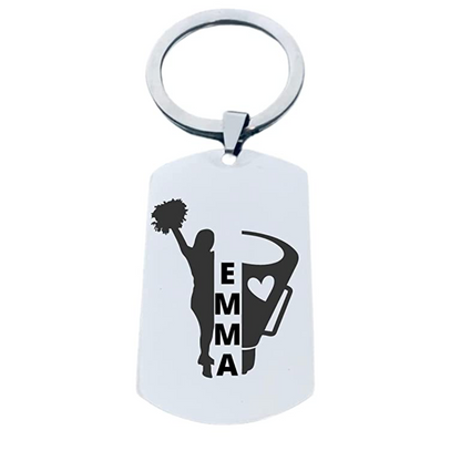 Personalized Cheerleading Engraved Keychain