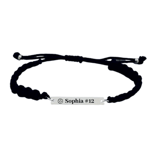 Personalized Engraved Volleyball Bar Rope Bracelet