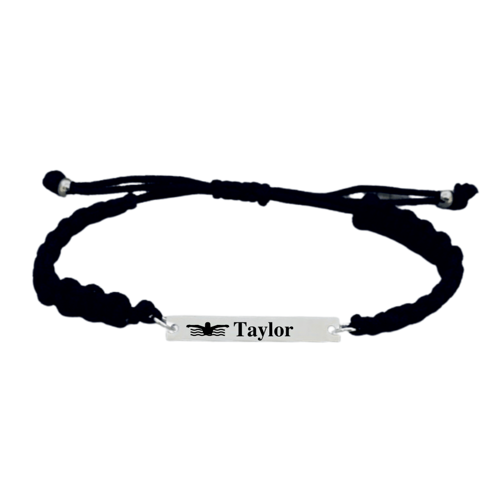 Personalized Engraved Swim Bar Rope Bracelet