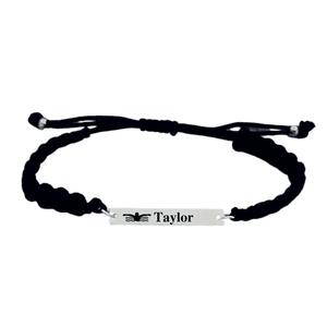 Personalized Engraved Swim Bar Rope Bracelet
