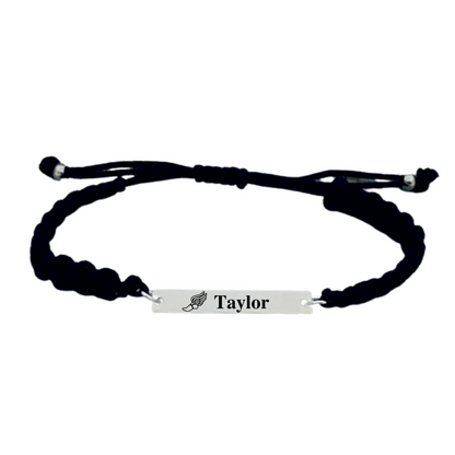 Personalized Engraved Running Track & Field Bar Rope Bracelet