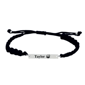 Personalized Engraved Drum Bar Rope Bracelet