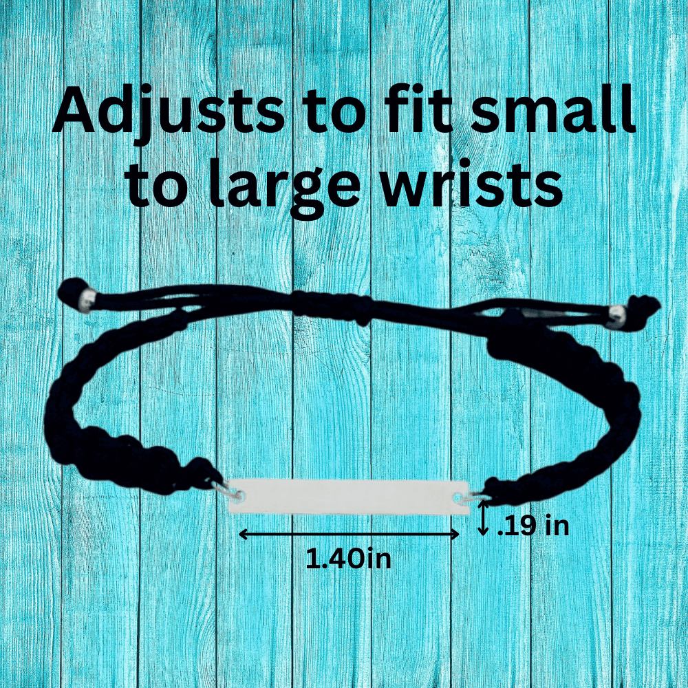 Personalized Engraved Ice Hockey Bar Rope Bracelet