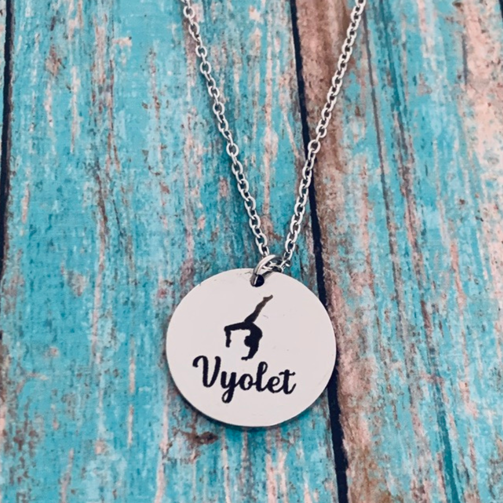 Personalized Engraved Gymnastics Necklace- Pick Style