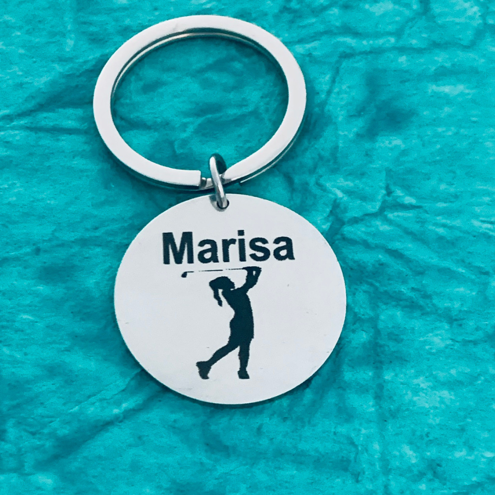 girls Personalized Golf Keychain