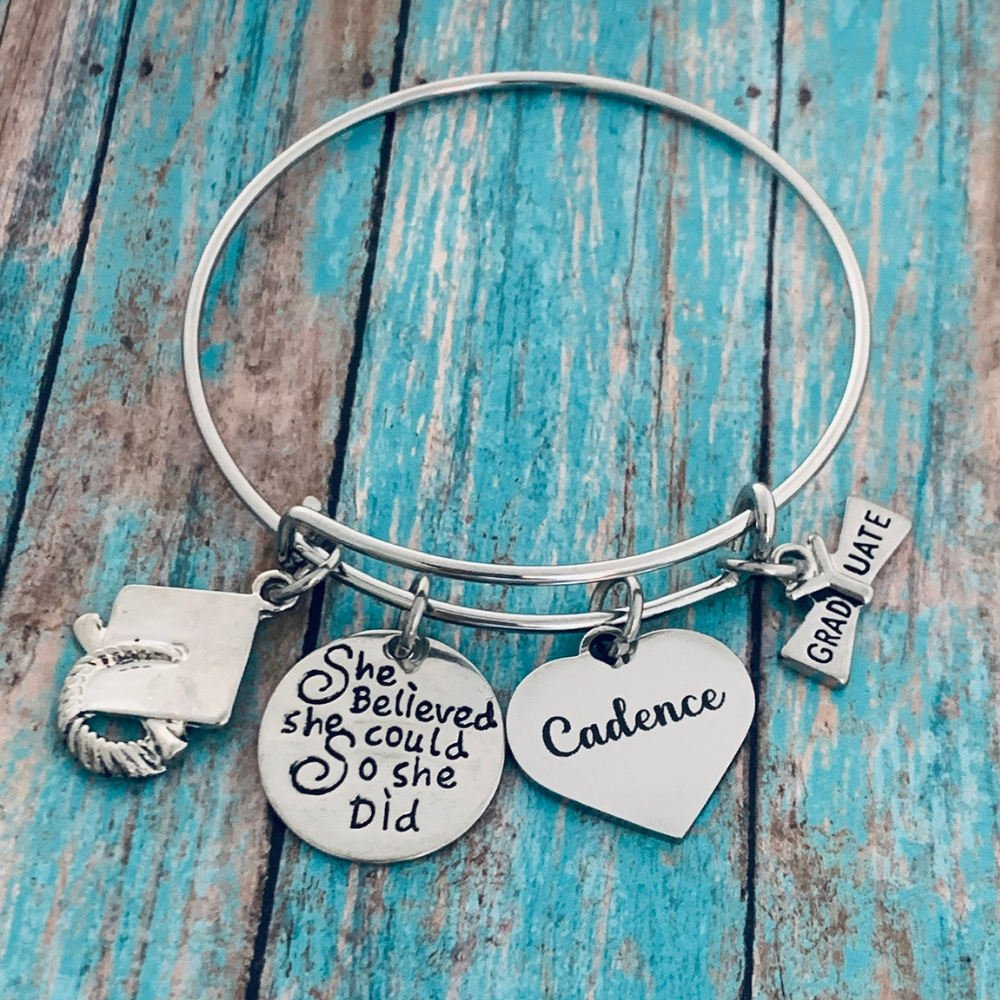 Personalized 2025 graduation bracelets