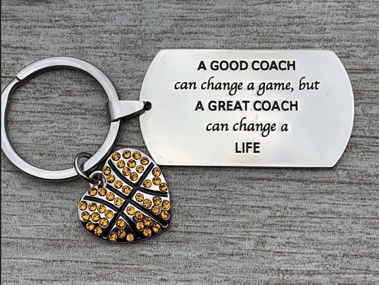 Basketball Coach Keychain - A Great Coach Can Change a Life