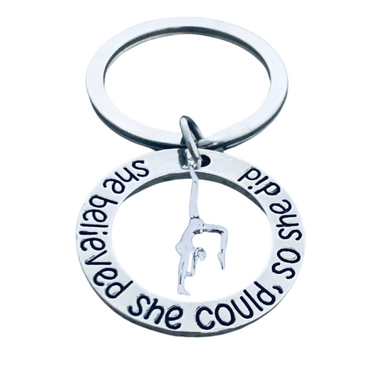 Gymnastics Keychain- She Believed She Could So She Did