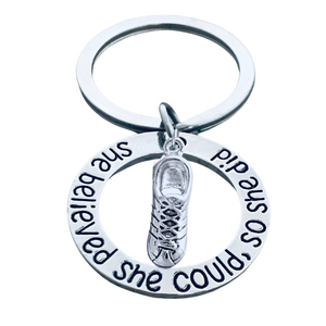 Running Keychain- She Believed She Could So She Did
