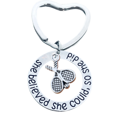 Tennis Keychain- She Believed She Could So She Did