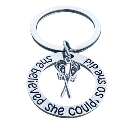 Lacrosse Keychain- She Believed She Could So She Did