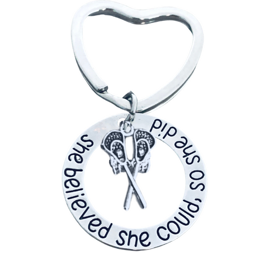 Lacrosse Keychain- She Believed She Could So She Did