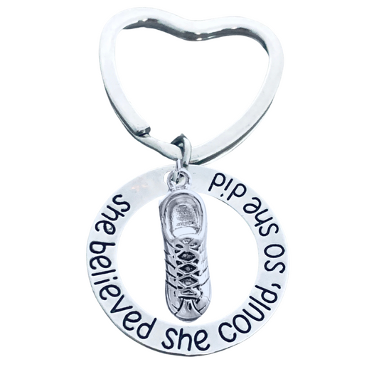 Running Keychain- She Believed She Could So She Did
