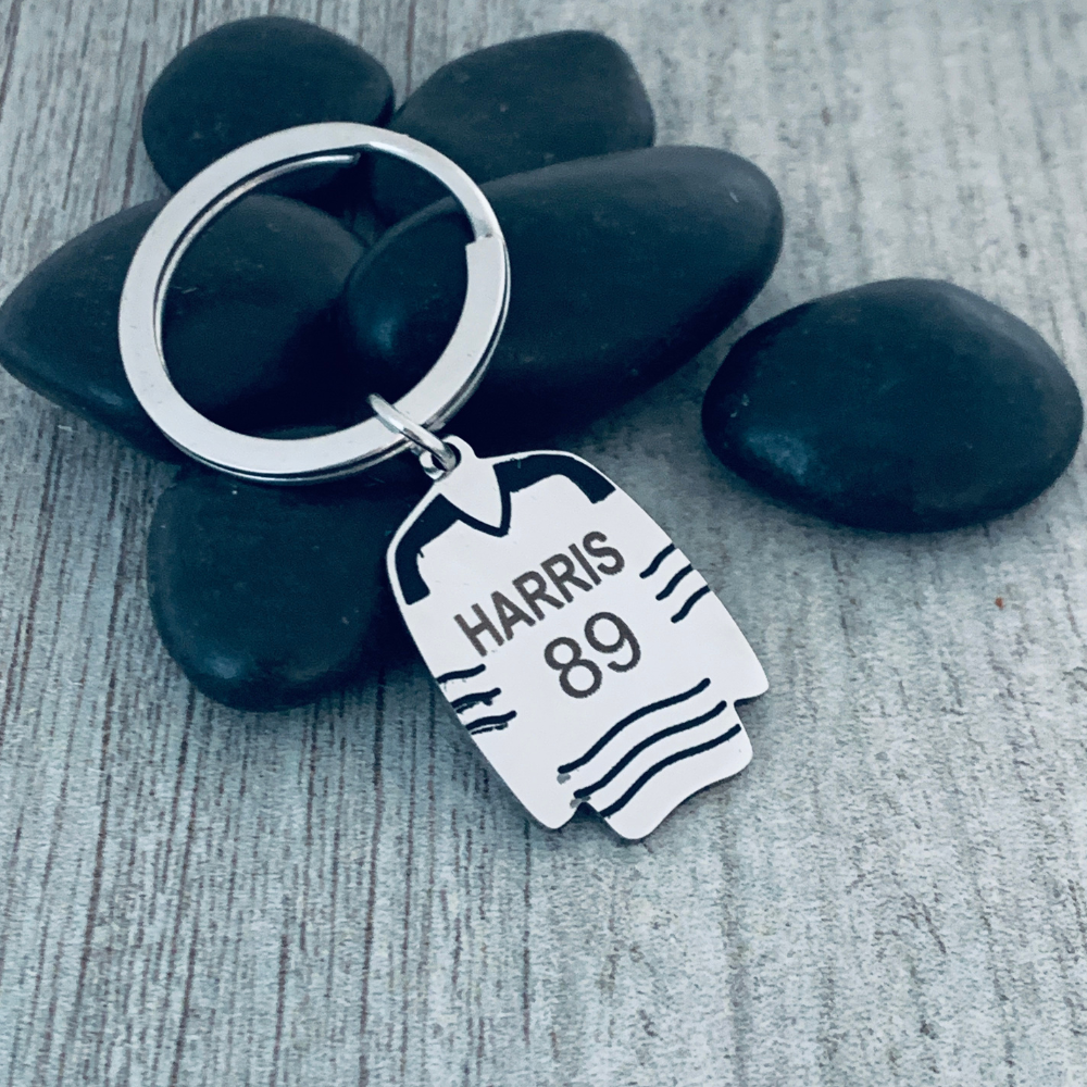 Personalized Engraved Ice Hockey Keychain