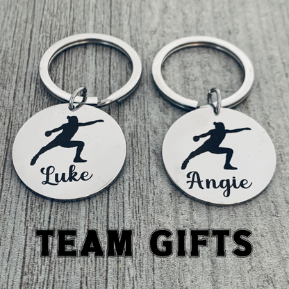 Personalized Track And Field Discus Keychain