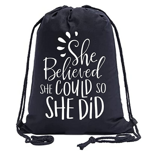 Girls She Believed She Could So She Did Nylon Sportybag