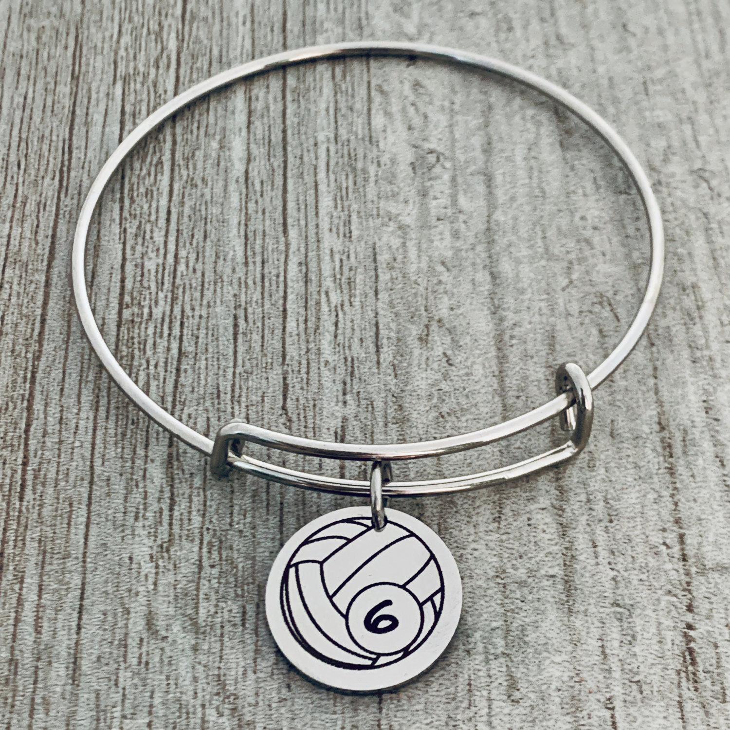 Personalized Stainless Steel Volleyball Bracelet 