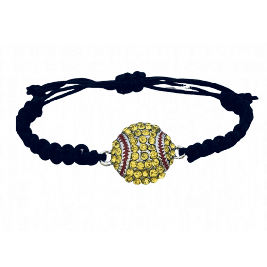 Softball Bracelet Adjustable Charm Rope Bracelet