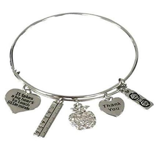 Teacher Big Heart Bangle Bracelet - Infinity Collection